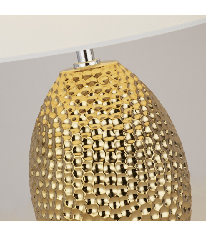 Nadine Table Lamp Ceramic Gold & Cream Fabric Shade-3