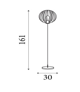Rondo Floor Lamp Black Wire Frame
