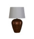 Rosetta 1 Light Table Lamp Bronze Resin and White Linen Shade-2