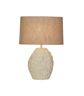 Adelaide 1 Light Table Lamp Cream Resin with White Linen Shad-1