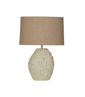 Adelaide 1 Light Table Lamp Cream Resin with White Linen Shad-2
