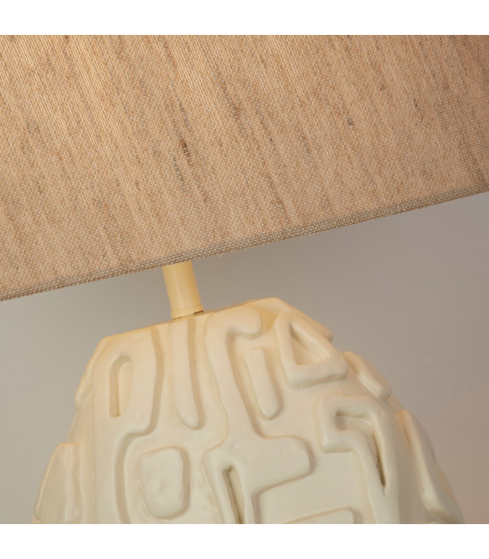 Adelaide 1 Light Table Lamp Cream Resin with White Linen Shad-3
