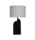 Perth 1 Light Table Lamp Matt Black Resin & White Linen Shade-2