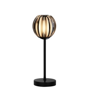 Blossom Table Lamp Black Metal & Smoked Acrylic Shade-1