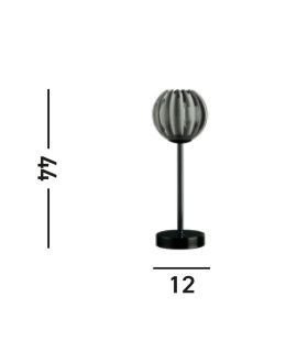 Blossom Table Lamp Black Metal & Smoked Acrylic Shade-2