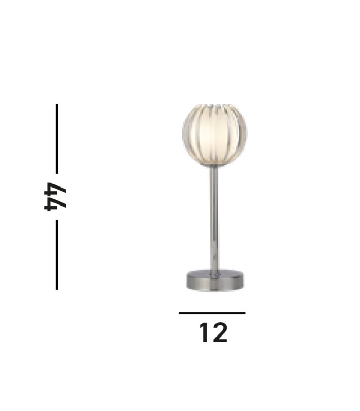 Blossom 1 Light Table Lamp Chrome Metal Clear Acrylic Shade-3