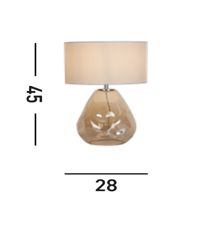 Devon 1 Light Table Lamp Champagne Punched Glass with Off White-4