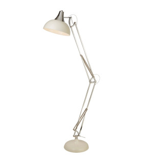 Goliath Task Floor Lamp Chrome & Cream Metal