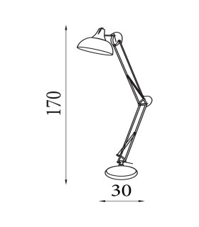 Goliath Task Floor Lamp Chrome & Cream Metal