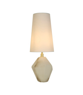Ape1 Light Table Lamp Satin Brass Metal White Shade-1