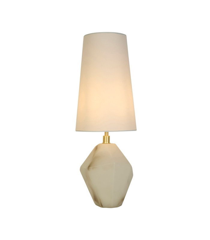 Ape1 Light Table Lamp Satin Brass Metal White Shade-1