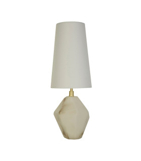 Ape1 Light Table Lamp Satin Brass Metal White Shade-2