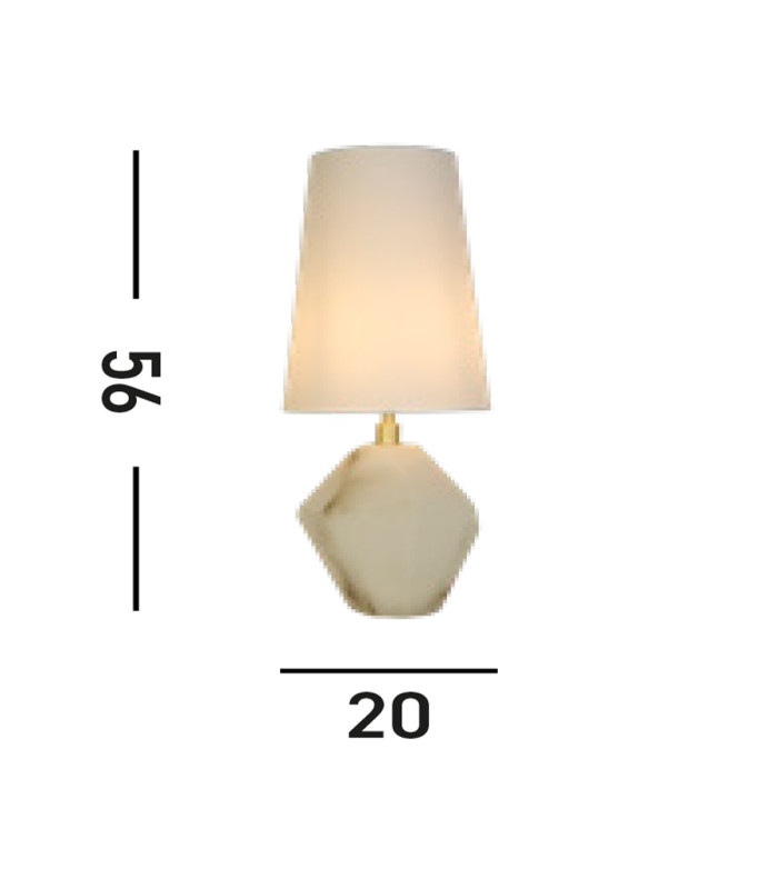Ape1 Light Table Lamp Satin Brass Metal White Shade-4