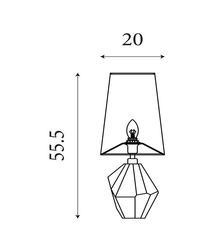 Ape Table Lamp, Satin Brass Metal, White Shade