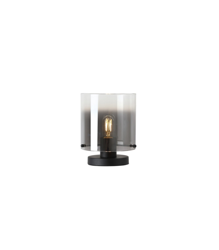 Sweden 1 Light Table Lamp Matt Black Metal with Smoked Ombre Gl-1