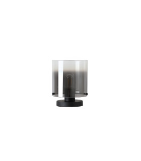 Sweden 1 Light Table Lamp Matt Black Metal with Smoked Ombre Gl-2