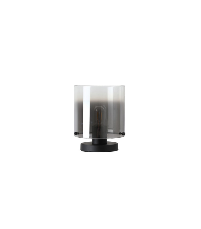 Sweden 1 Light Table Lamp Matt Black Metal with Smoked Ombre Gl-2