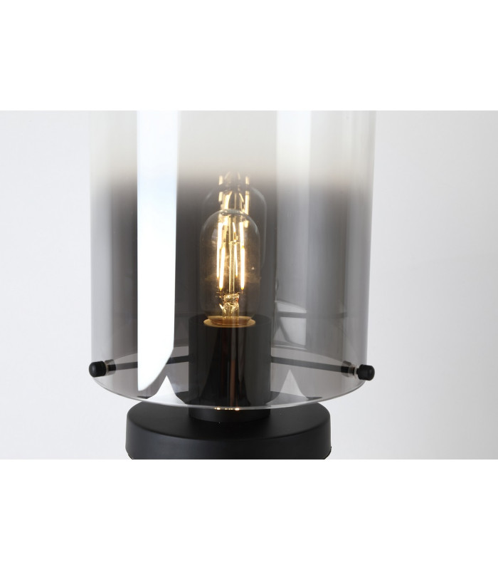 Sweden 1 Light Table Lamp Matt Black Metal with Smoked Ombre Gl-3