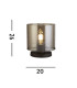 Sweden 1 Light Table Lamp Matt Black Metal with Smoked Ombre Gl-4