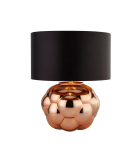 Fizz Table Lamp Copper Glass & Black FauSilk Shade-1