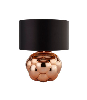Fizz Table Lamp Copper Glass & Black FauSilk Shade-2