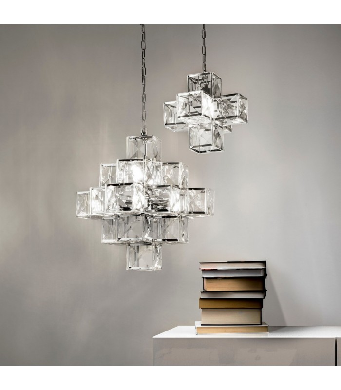 7 Light Acryclic Ceiling Pendant - Chrome - 3