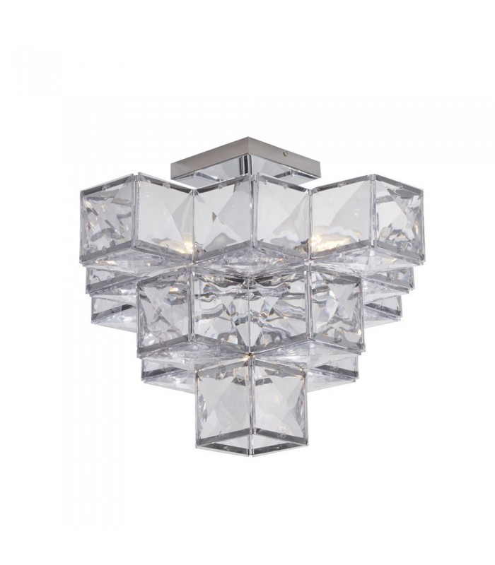 5 Light Acryclic Semi Flush Ceiling Light - Chrome - 1