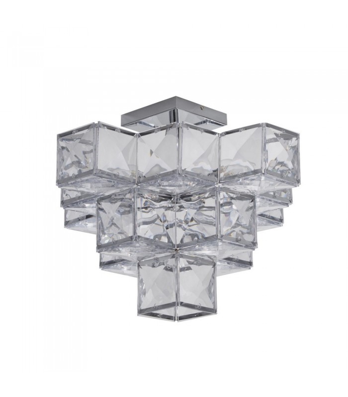 5 Light Acryclic Semi Flush Ceiling Light - Chrome - 2