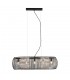 5 Light Black Oval Ceiling Pendant with Crystal Glass Panels - 1