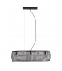 5 Light Black Oval Ceiling Pendant with Crystal Glass Panels - 2
