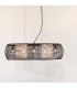 5 Light Black Oval Ceiling Pendant with Crystal Glass Panels - 3