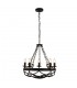 5 Light Cylindrical Candle Chain Ceiling Pendant - Black - 1