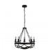 5 Light Cylindrical Candle Chain Ceiling Pendant - Black - 2