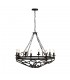 8 Light Cylindrical Candle Chain Ceiling Pendant - Black - 1