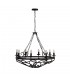 8 Light Cylindrical Candle Chain Ceiling Pendant - Black - 2