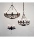 8 Light Cylindrical Candle Chain Ceiling Pendant - Black - 3