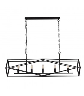 5 Light Black Candle Ceiling Pendant - 2