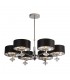 6 Light Chrome Ceiling Pendant with Black Shades, Silver Inner - 1