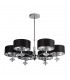 6 Light Chrome Ceiling Pendant with Black Shades, Silver Inner - 2