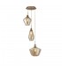 3 Light Cluster Drop Ceiling Pendant Champagne Glass - 1