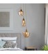 3 Light Cluster Drop Ceiling Pendant Champagne Glass - 3