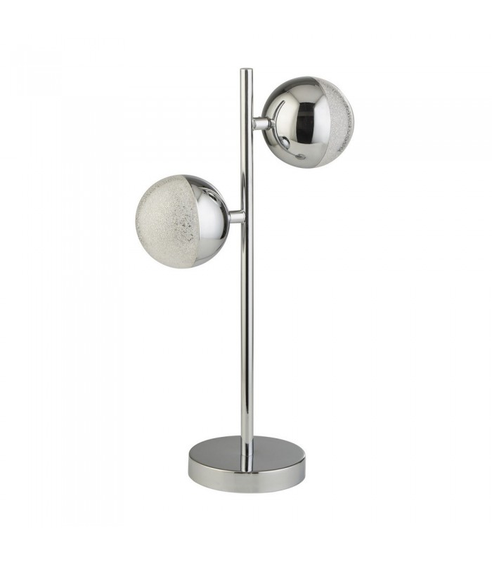 Table Lamp 2 Light - Chrome with Crystal Sand - 2