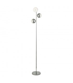 Floor Lamp 3 Light - Chrome with Crystal Sand - 1