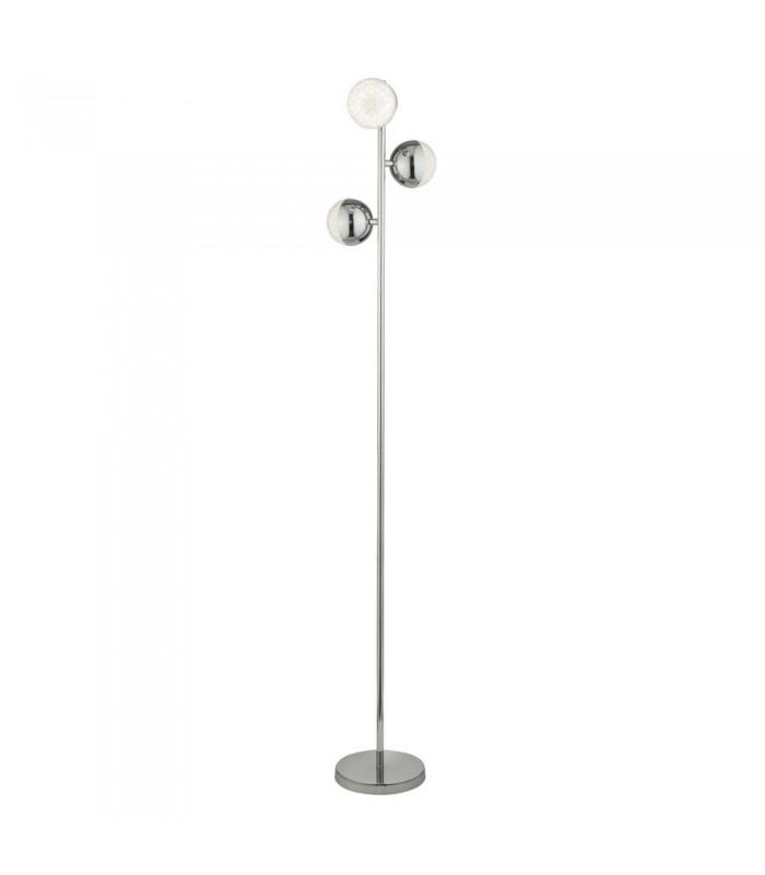 Floor Lamp 3 Light - Chrome with Crystal Sand - 1