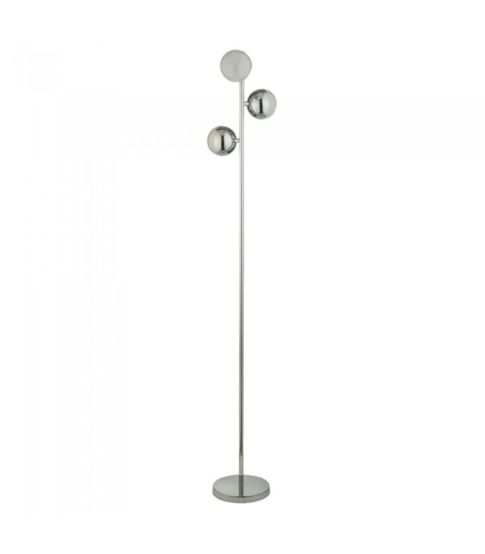 Floor Lamp 3 Light - Chrome with Crystal Sand - 2