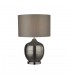 Table Lamp Smoked Ridged with Grey Drum Shade - 1