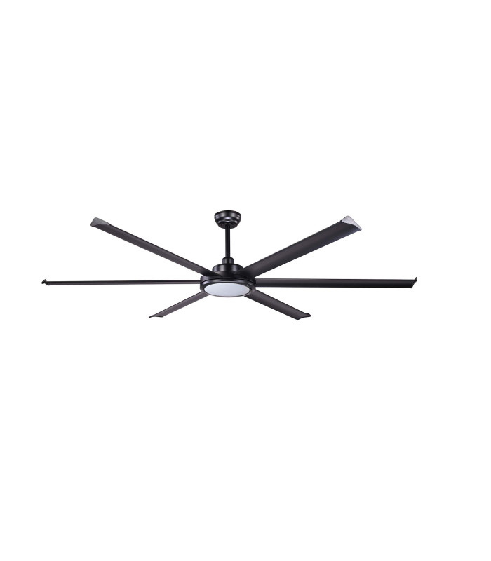 Rotterdam XL 200cm LED Ceiling Fan Matt Black - 6 Blade-1