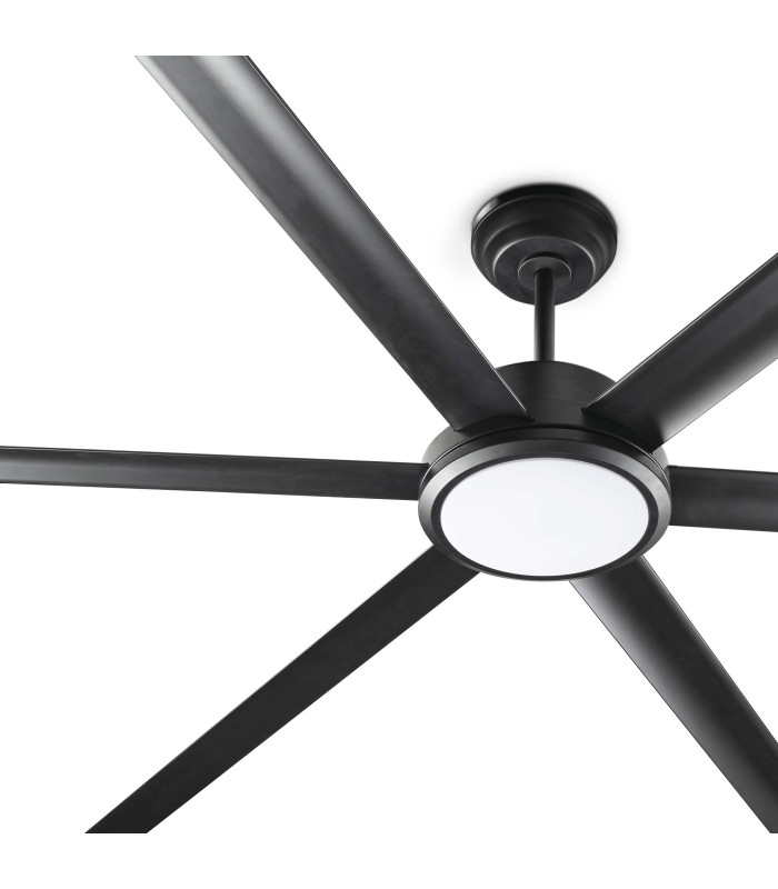 Rotterdam XL 200cm LED Ceiling Fan Matt Black - 6 Blade-2