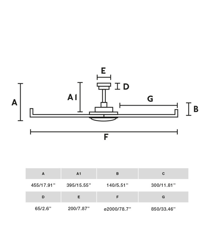 Rotterdam XL 200cm LED Ceiling Fan Matt Black - 6 Blade