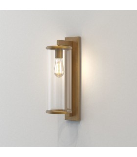 Flush Wall Lantern Antique Brass IP23, E27 - 1